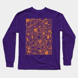 Halloween Doodle (orange) Long Sleeve T-Shirt